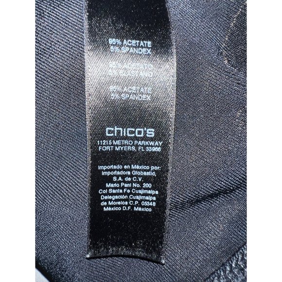 Travelers by Chicos 3/US XL16-18 Black Cardigan Open Front 3/4 Sleeve Button Bac - Picture 9 of 11